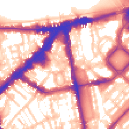Daytime road noise heatmap for SW1X 0HA