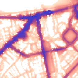 Daytime road noise heatmap for SW1X 0HB