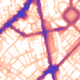 Daytime road noise heatmap for SW1X 0HT