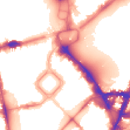 Night-time road noise heatmap for SW1X 7DU