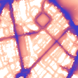 Daytime road noise heatmap for SW1X 8DJ