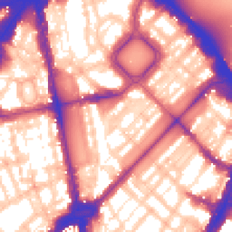 Daytime road noise heatmap for SW1X 8DN