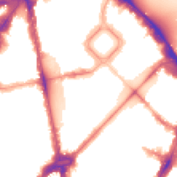 Night-time road noise heatmap for SW1X 8DN