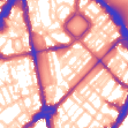 Daytime road noise heatmap for SW1X 8DW