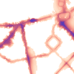 Night-time road noise heatmap for SW1X 8EA