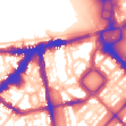 Daytime road noise heatmap for SW1X 8EB