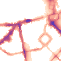 Night-time road noise heatmap for SW1X 8EB