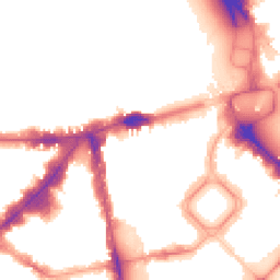 Night-time road noise heatmap for SW1X 8EE