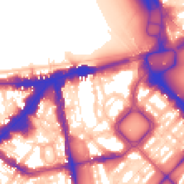 Daytime road noise heatmap for SW1X 8EG