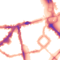 Night-time road noise heatmap for SW1X 8EG