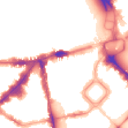 Night-time road noise heatmap for SW1X 8EH