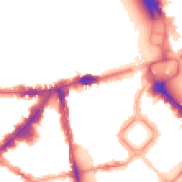 Night-time road noise heatmap for SW1X 8EJ