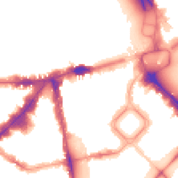 Night-time road noise heatmap for SW1X 8EQ