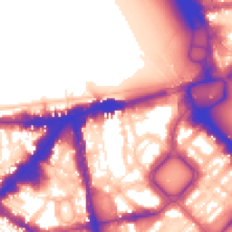 Daytime road noise heatmap for SW1X 8EW