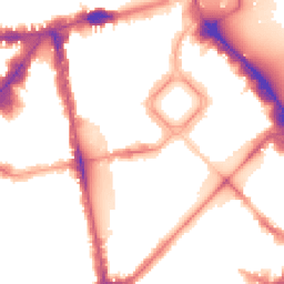 Night-time road noise heatmap for SW1X 8HN