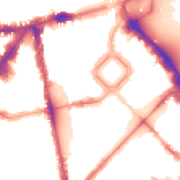 Night-time road noise heatmap for SW1X 8HT