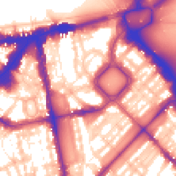 Daytime road noise heatmap for SW1X 8JJ
