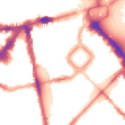 Night-time road noise heatmap for SW1X 8JJ
