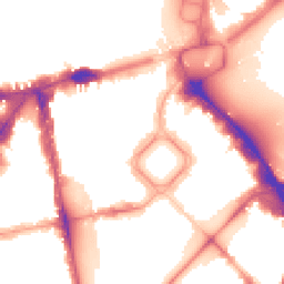 Night-time road noise heatmap for SW1X 8PH