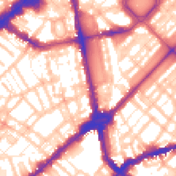 Daytime road noise heatmap for SW1X 9BW