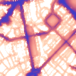 Daytime road noise heatmap for SW1X 9DP