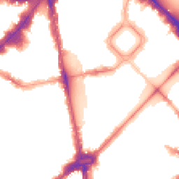 Night-time road noise heatmap for SW1X 9DX