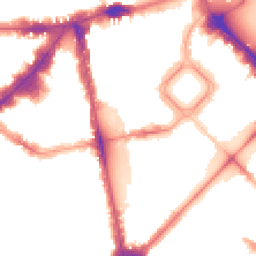 Night-time road noise heatmap for SW1X 9EB