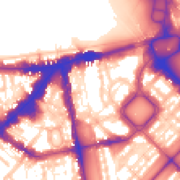 Daytime road noise heatmap for SW1X 9HB