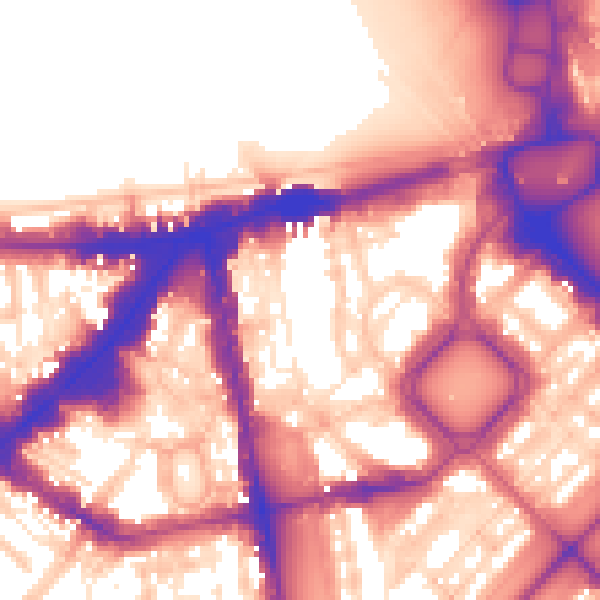 Daytime road noise heatmap for SW1X 9HF