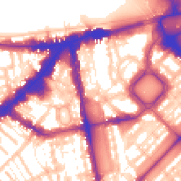 Daytime road noise heatmap for SW1X 9JH