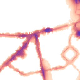 Night-time road noise heatmap for SW1X 9JX