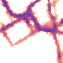 Night-time road noise heatmap for SW1Y 4AR