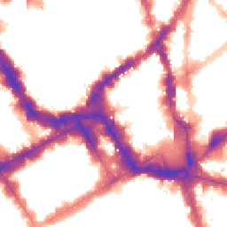 Night-time road noise heatmap for SW1Y 4EE