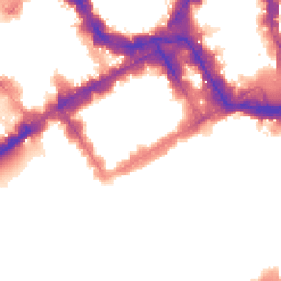 Night-time road noise heatmap for SW1Y 4JY