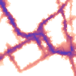 Night-time road noise heatmap for SW1Y 4QE