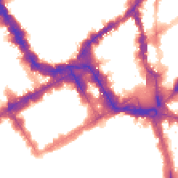 Night-time road noise heatmap for SW1Y 4QQ