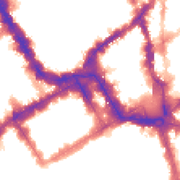 Night-time road noise heatmap for SW1Y 4UJ