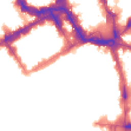 Night-time road noise heatmap for SW1Y 5AF