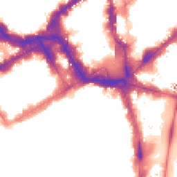 Night-time road noise heatmap for SW1Y 5AN