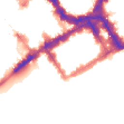 Night-time road noise heatmap for SW1Y 6AU