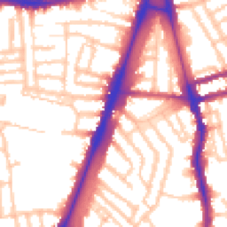 Daytime road noise heatmap for SW2 1AA