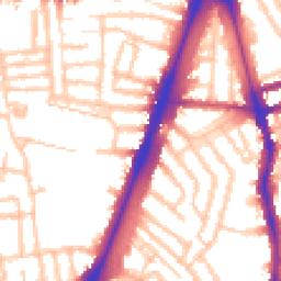 Daytime road noise heatmap for SW2 1AH