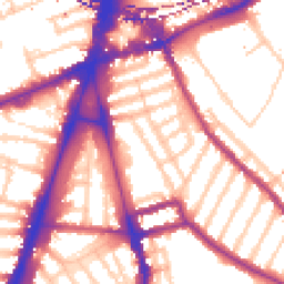 Daytime road noise heatmap for SW2 1AN
