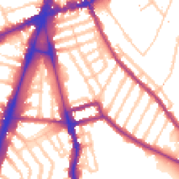 Daytime road noise heatmap for SW2 1AW