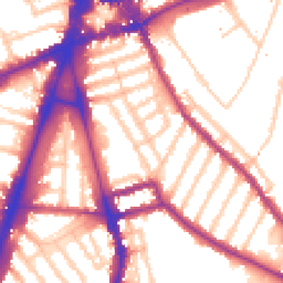 Daytime road noise heatmap for SW2 1BJ