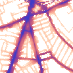 Daytime road noise heatmap for SW2 1BZ