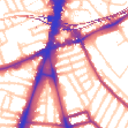 Daytime road noise heatmap for SW2 1DX