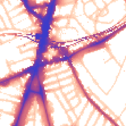 Daytime road noise heatmap for SW2 1JH