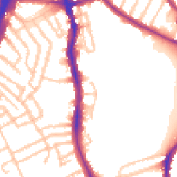 Daytime road noise heatmap for SW2 2YE