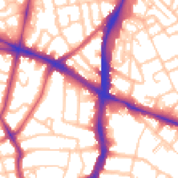 Daytime road noise heatmap for SW2 4PY